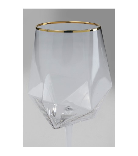 KARE komplet 4 kieliszków do wina         DIAMOND RIM 525 ml
