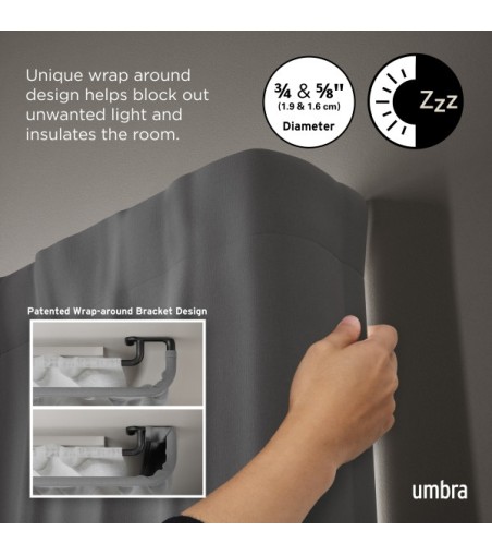 UMBRA karnisz TWILIGHT DOUBLE 168 - 365   cm czarny mat