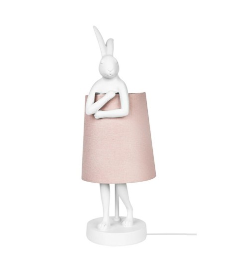 KARE lampa stołowa RABBIT 68 cm biała  / róźowa