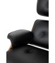 Fotel LOUNGE HM XL czarny / orzech z podnóżkiem