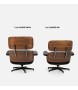 Fotel LOUNGE HM XL czarny / orzech z podnóżkiem