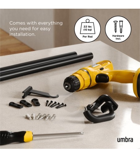 UMBRA karnisz TWILIGHT 76 - 213 cm        czarny mat