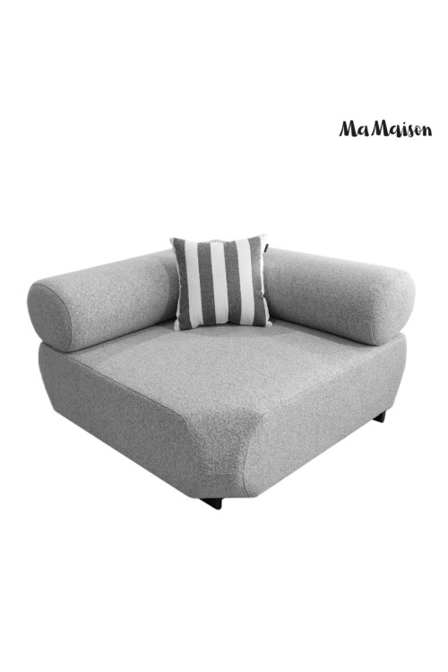 MaMaison sofa narożna ogrodowa ALEXANDER  szara (poduszki i pokrowiec w zestawie)