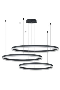 AZZARDO lampa wisząca HALO 100+80+60 GO   czarna