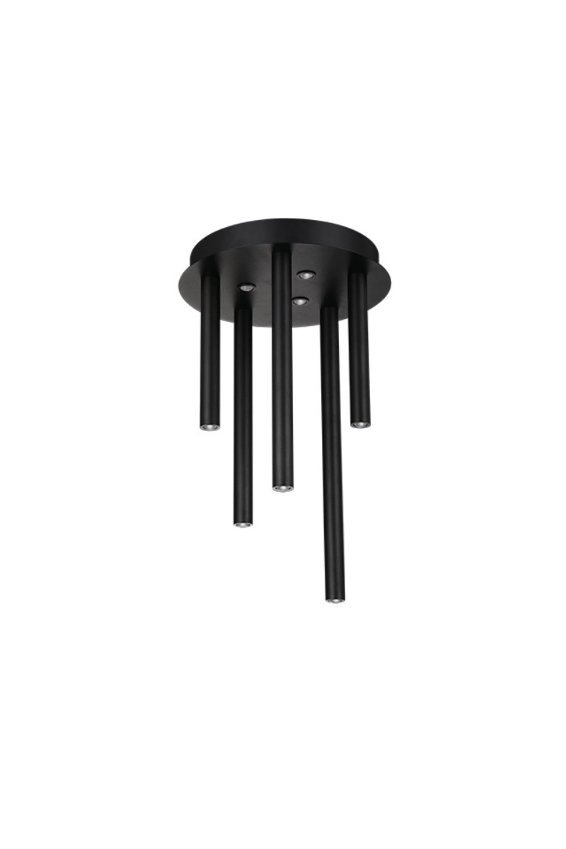 AZZARDO lampa sufitowa / plafon ILIOS 5   TOP 3-STEP DIMM czarna