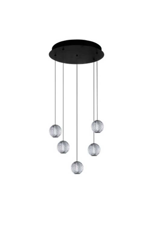 AZZARDO lampa wisząca EDEM 5 ROUND        czarna