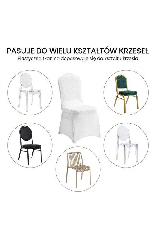 Zestaw 4 krzeseł bankietowych HEKATE +    4 pokrowce WEDING