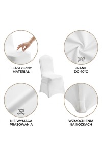 Zestaw 6 krzeseł bankietowych HEKATE +    6 pokrowców WEDING