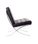 Sofa dwuosobowa BARCELON czarna - włoska skóra naturalna, stal