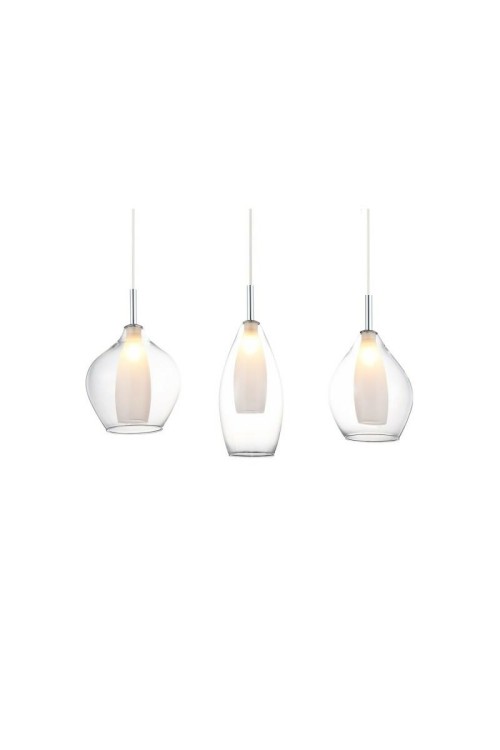 AZZARDO lampa wisząca AMBER MILANO 3      transparentna