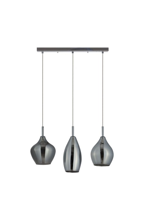 AZZARDO lampa wisząca AMBER MILANO 3      chromowana