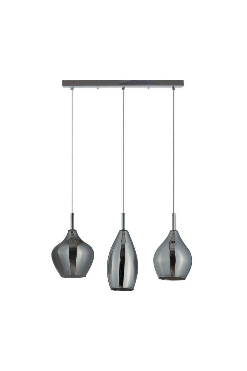 AZZARDO lampa wisząca AMBER MILANO 3      chromowana