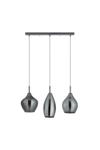 AZZARDO lampa wisząca AMBER MILANO 3      chromowana
