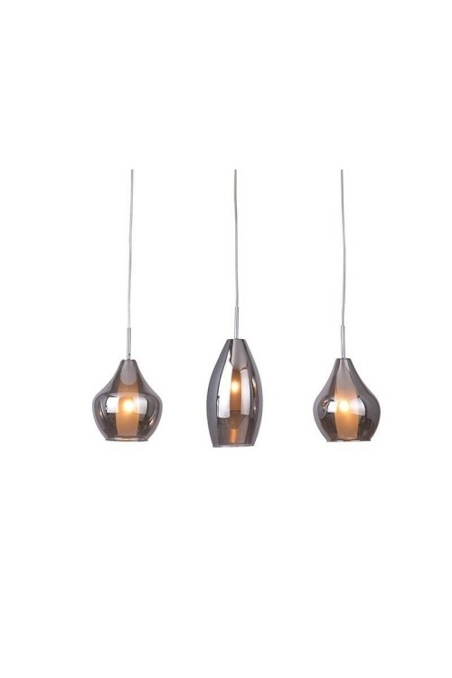 AZZARDO lampa wisząca AMBER MILANO 3      chromowana