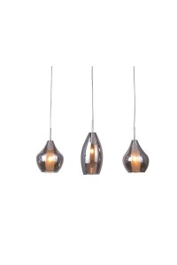 AZZARDO lampa wisząca AMBER MILANO 3      chromowana
