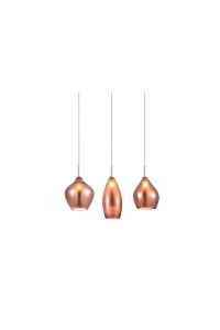 AZZARDO lampa wisząca AMBER MILANO 3      miedziana