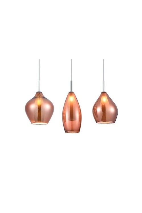 AZZARDO lampa wisząca AMBER MILANO 3      miedziana