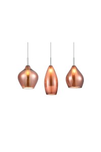 AZZARDO lampa wisząca AMBER MILANO 3      miedziana