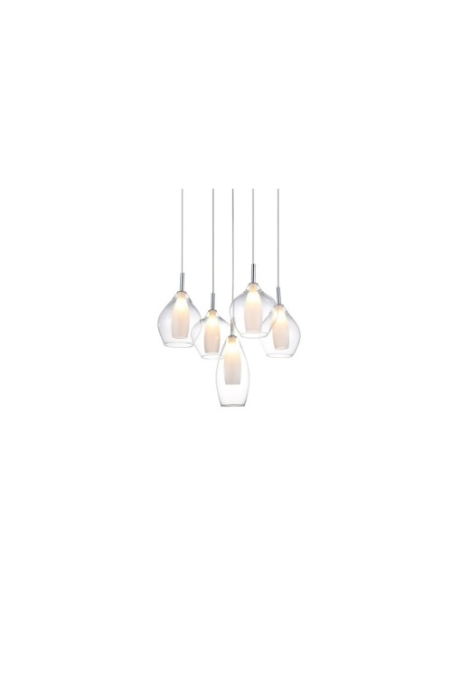 AZZARDO lampa wisząca AMBER MILANO 5      transparentna