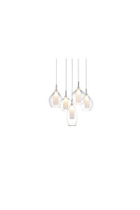 AZZARDO lampa wisząca AMBER MILANO 5      transparentna