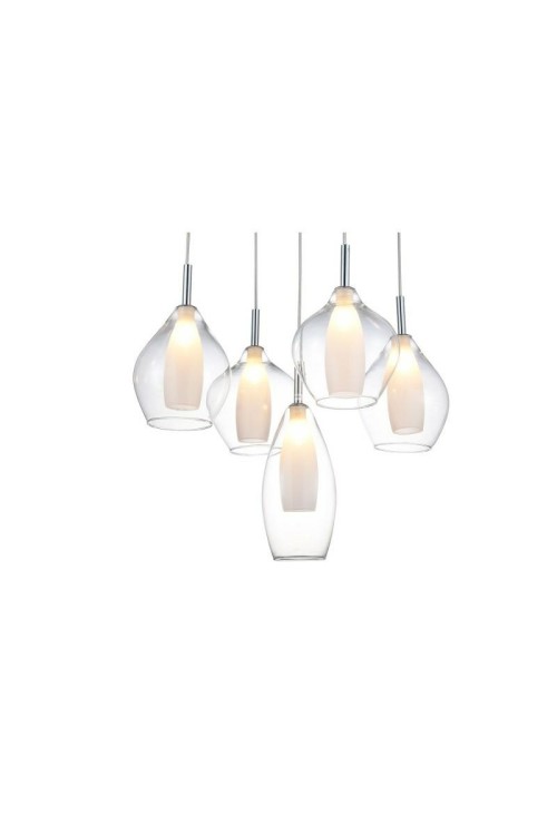 AZZARDO lampa wisząca AMBER MILANO 5      transparentna