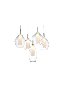 AZZARDO lampa wisząca AMBER MILANO 5      transparentna