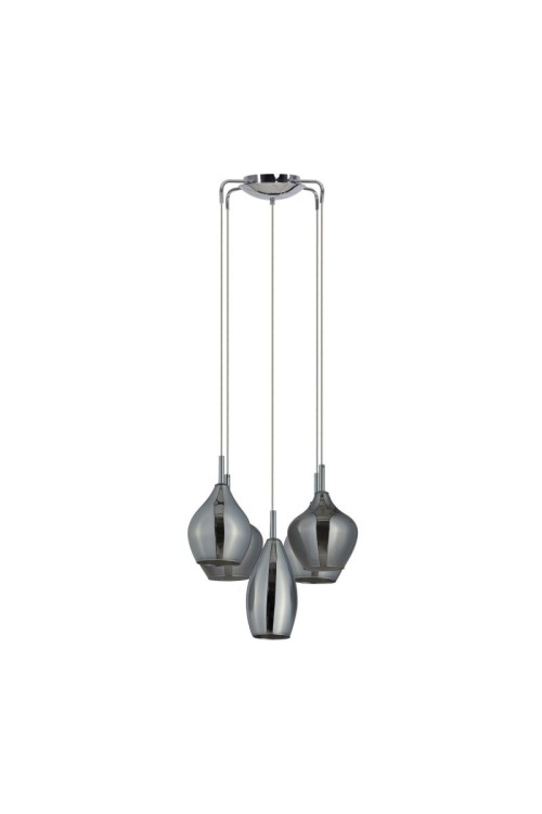 AZZARDO lampa wisząca AMBER MILANO 5      chromowana