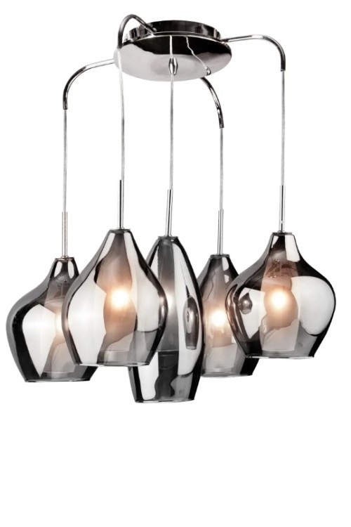 AZZARDO lampa wisząca AMBER MILANO 5      chromowana