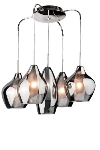 AZZARDO lampa wisząca AMBER MILANO 5      chromowana