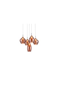 AZZARDO lampa wisząca AMBER MILANO 5      miedziana
