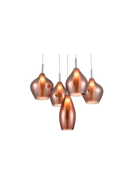 AZZARDO lampa wisząca AMBER MILANO 5      miedziana