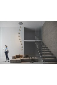 AZZARDO lampa wisząca AMBER MILANO 9      miedziana