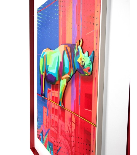 Obraz RHINO IN THE CITY 88x110 cm