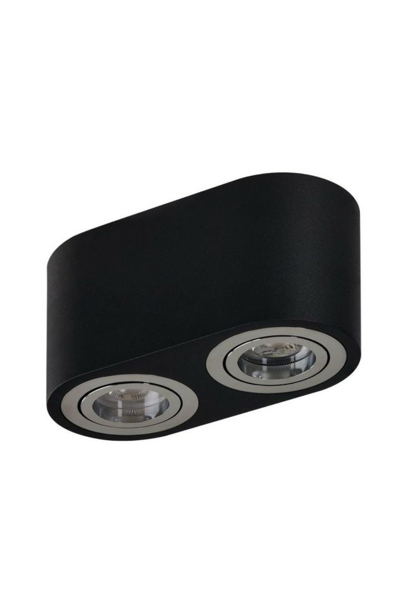 AZZARDO lampa sufitowa / plafon BRANT 2   czarna / chromowana