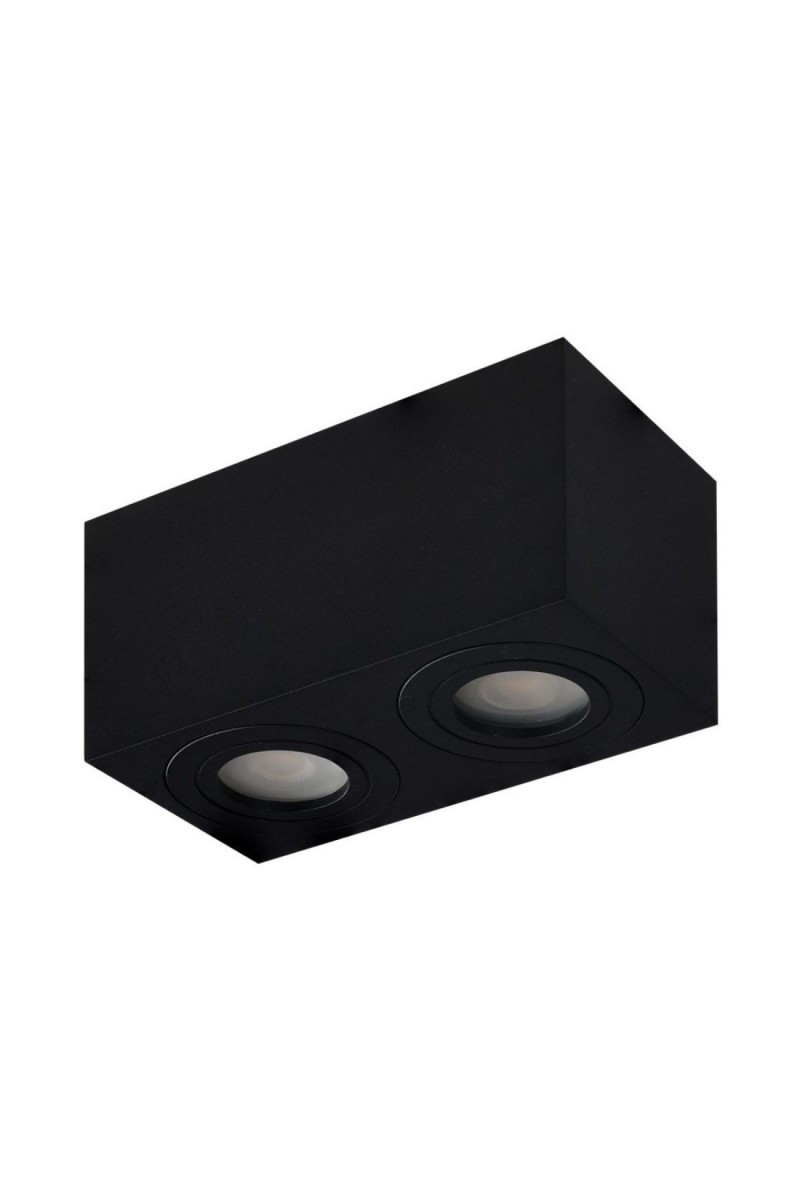 AZZARDO lampa sufitowa / plafon BRANT 2   SQUARE IP44 czarna