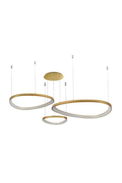 AZZARDO lampa wisząca AMANDA 42 + 62 +    82 CCT SWITCH DIMM złota