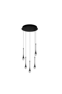 AZZARDO lampa wisząca DALMA 5 ROUND       czarna