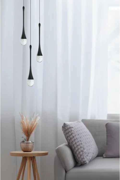 AZZARDO lampa wisząca DALMA 3 ROUND       czarna