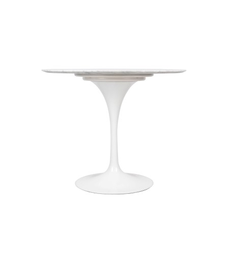 Stół TULIP MARBLE 90 CARRARA biały - blat okrągły marmurowy, metal