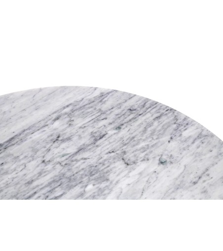 Stół TULIP MARBLE 90 CARRARA biały - blat okrągły marmurowy, metal