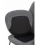 Fotel LOBBY TEDDY szary - stal nierdzewna, czarny opal