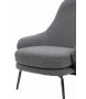 Fotel LOBBY TEDDY szary - stal nierdzewna, czarny opal