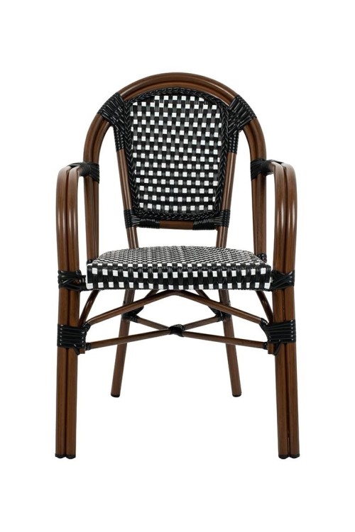 Zestaw 4 krzeseł ogrodowych CAFE PARIS    ARM brązowy rattan