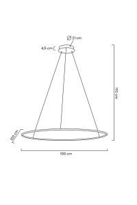 MOOSEE lampa wisząca RING SLIM 100 złota