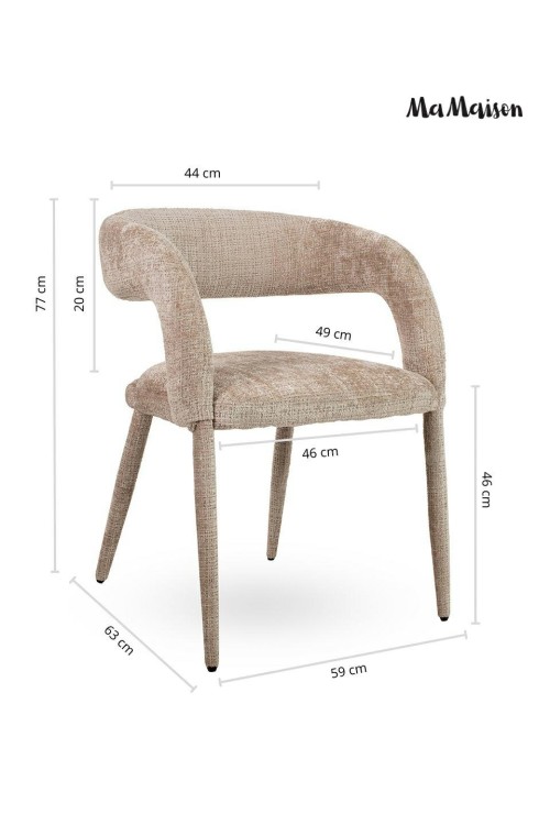 MaMaison krzesło IRIS beżowe / taupe