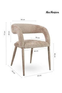 MaMaison krzesło IRIS beżowe / taupe