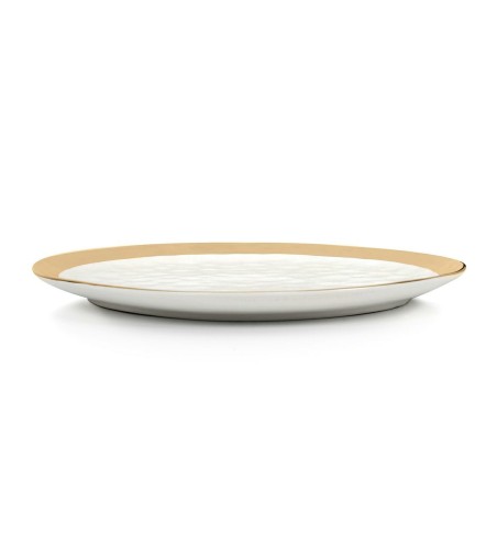 KARE komplet 2 talerzy BELL 38 cm         biało-złoty