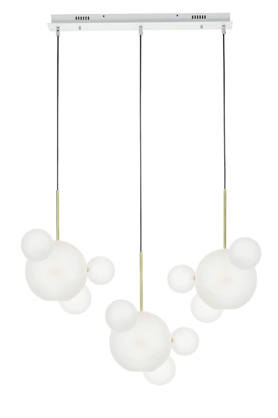 MOOSEE lampa wisząca CAPRI LINE 3 złota   / biała - 180 LED, aluminium, szkło