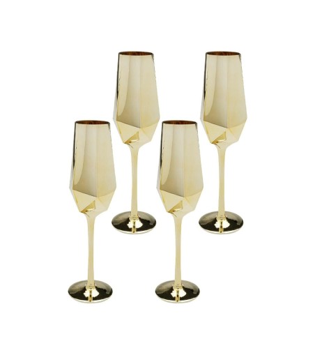 KARE komplet 4 kieliszków do szampana     DIAMOND 365 ml złoty