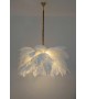 MOOSEE lampa wisząca TIFFANY 135 biała    mosiądz / naturalne pióra